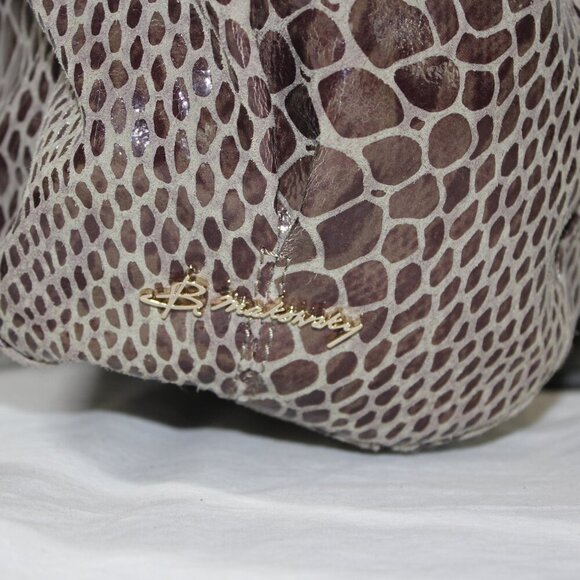 b. Makowsky Womens Margot Shopper Tote Truffle Snakeskin Leather Bag NWT - Picture 4 of 12